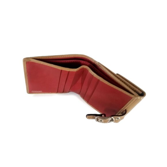 VTG COACH Soho Mini Leather WALLET Small Taupe Organizer - Picture 5 of 9